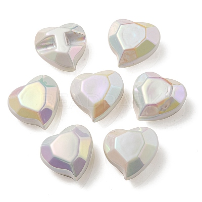 UV Plating Rainbow Iridescent Acrylic Beads OACR-P010-03I-1