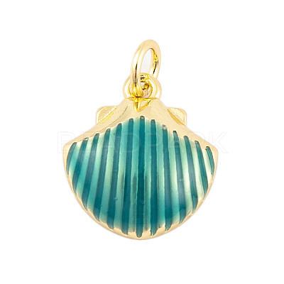 Rack Plating Brass Enamel Pendants KK-P269-09G-1