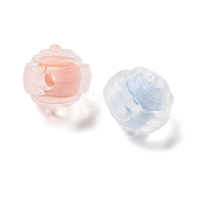Frosted Transparent Acrylic Beads X-OACR-A032-17-1