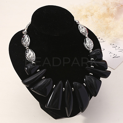 Resin Irregular Beaded Bib Necklaces FS-WG5D234-07-1