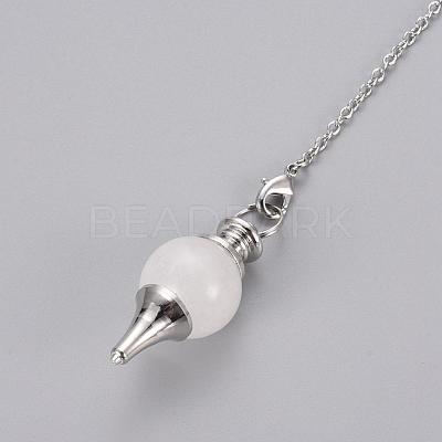 Natural Crystal Sphere Dowsing Pendulums BJEW-E292-A10-1