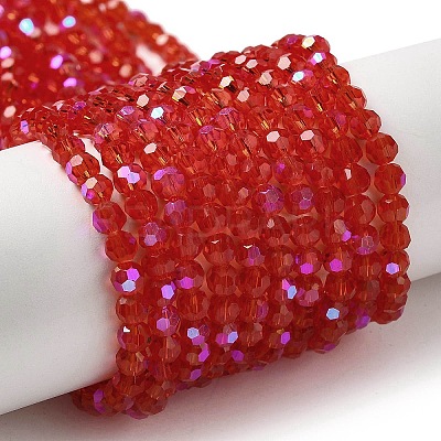 Electroplate Transparent Glass Beads Strands EGLA-A035-T4mm-L01-1
