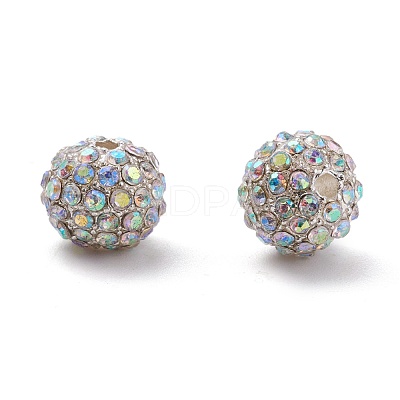 Alloy Rhinestone Beads X-RB-A034-10mm-A28S-1