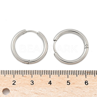 Tarnish Resistant 304 Stainless Steel Huggie Hoop Earrings EJEW-F111B-21mm-P-1