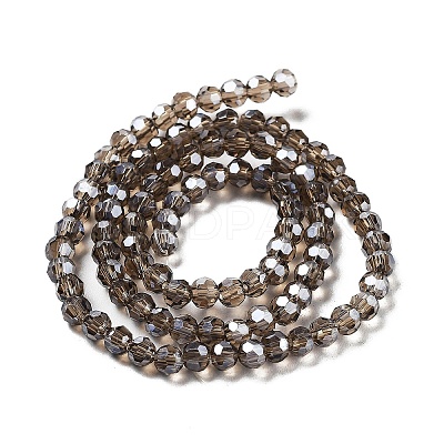Electroplate Transparent Glass Beads Strands X-EGLA-A035-T4mm-A16-1