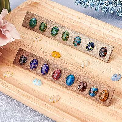 30Pcs Handmade Millefiori Lampwork Cabochons LAMP-SC0001-12-1