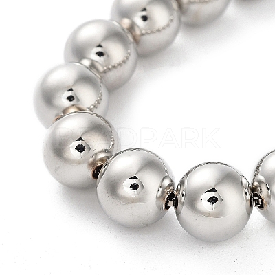 Adjustable Brass Round Beaded Slider Bracelets BJEW-D039-31D-P-1