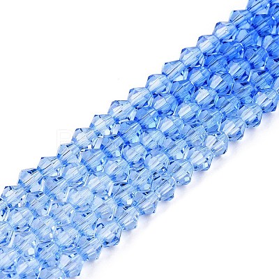 Gradient Color Baking Paint Glass Bead Strands LS-DGLA-A039-T4mm-A020-1