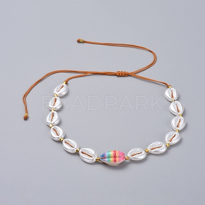 Adjustable Nylon Thread Braided Necklaces NJEW-JN02706-M-1