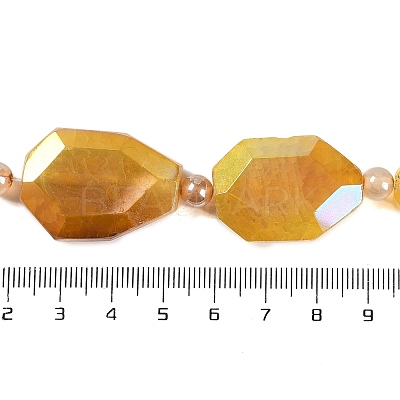 Electroplated Natural Agate Beads Strands G-L604-B01-01A-1
