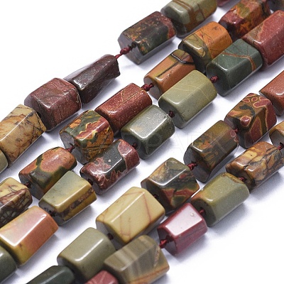 Natural Polychrome Jasper/Picasso Stone/Picasso Jasper Beads Strands G-K293-J03-A-1