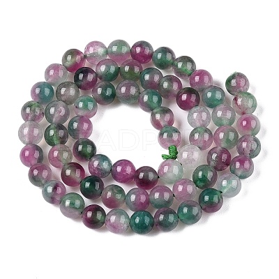 Dyed Natural White Jade Beads Strands G-T138-6mm-210-3-1