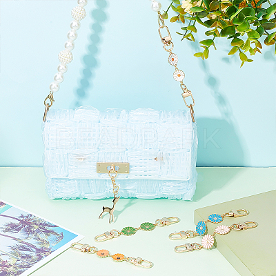 5Pcs 5 Style Alloy Enamel Link Purse Strap Extenders FIND-PH0006-22-1
