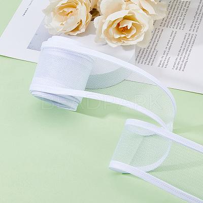 Elastic Polyester Mesh Ribbons OCOR-WH0082-172C-1