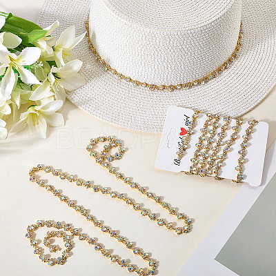 S-shaped Glass Rhinestone and Iron Cup Chains DIY-WH20032-25G-02-1