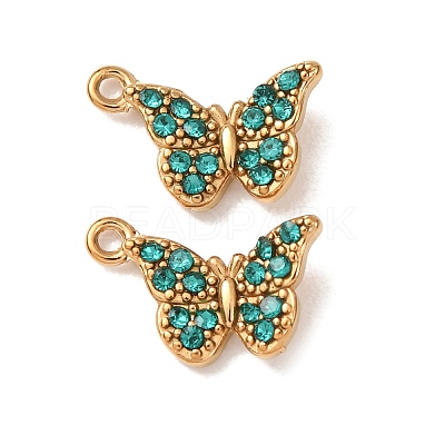 304 Stainless Steel Rhinestone Pendants STAS-L318-20G-01-1