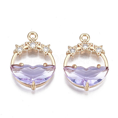 Faceted Transparent Glass Pendants GLAA-T020-18D-1