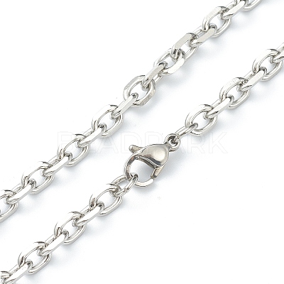 Non-Tarnish 304 Stainless Steel Cable Chain Necklaces LS-NJEW-I248-23P-1