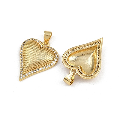 Brass Micro Pave Cubic Zirconia Pendants ZIRC-I367-07G-16-1