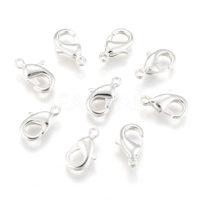 Silver Color Plated Brass Lobster Claw Clasps X-KK-902-S-NF-1