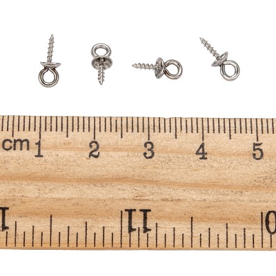 Non-Tarnish 304 Stainless Steel Screw Eye Pin Peg Bails X-STAS-E076-05-1
