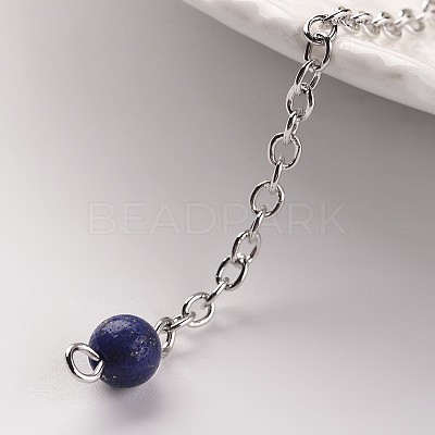 Platinum Tone Brass Lapis Lazuli Cone Hexagonal Pointed Dowsing Pendulums MAK-M015-01A-1