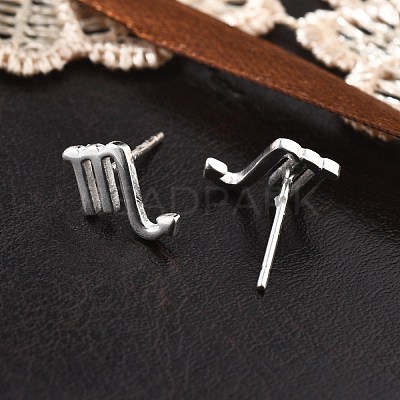 925 Sterling Silver Stud Earrings EJEW-K303-01S-08-1