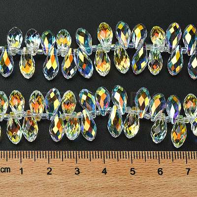 Transparent Electroplate Glass Beads Strands GLAA-K064-07A-AB01-1
