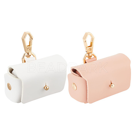2Pcs 2 Colors PU Leather Pet Collar Couple Ring Boxes AJEW-DR0001-23-1