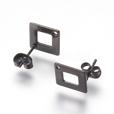 304 Stainless Steel Stud Earring Findings Ion Plating(IP) for Dangle Charms STAS-L216-06A-B-1