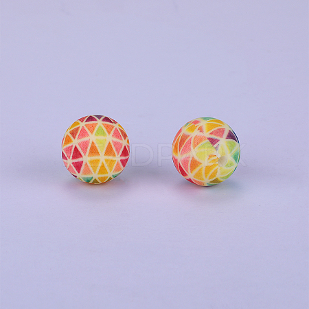 Printed Round Silicone Focal Beads SI-JX0056A-99-1