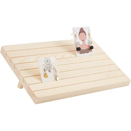 7-Slot Wooden Place Card Display Stands ODIS-WH0029-52A-1