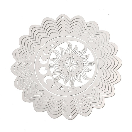 201 Stainless Steel 3D Rotating Hanging Wind Spinner STAS-C166-01C-P-1