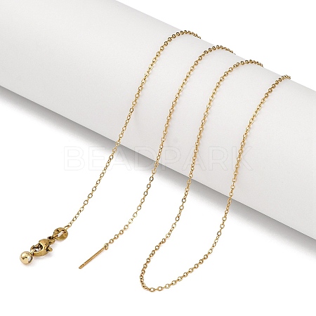Ion Plaing(IP) 304 Stainless Cable Chain Necklaces NJEW-Q003-04G-1