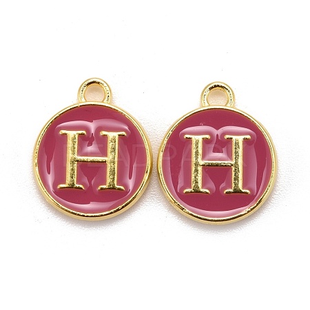 Golden Plated Alloy Enamel Charms ENAM-S118-08H-1