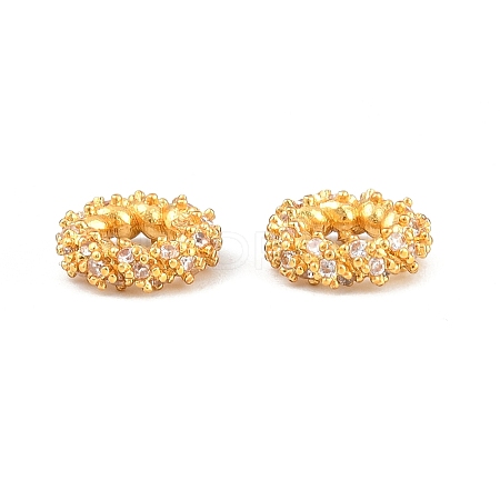 Brass Micro Pave Clear Cubic Zirconia Beads CU-CBA6A75-27G-1