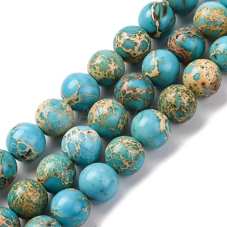 Dyed Natural Regalite/Imperial Jasper/Sea Sediment Jasper Beads Strands G-B124-C03-05-1