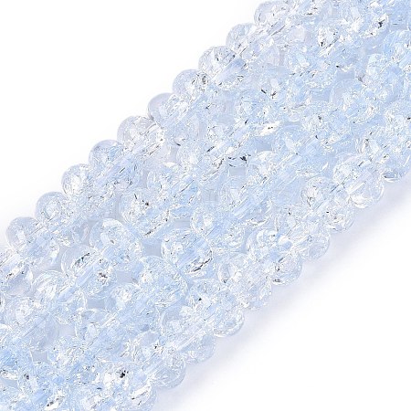 Crackle Transparent Glass Beads Strands GLAA-N069-02A-03-1