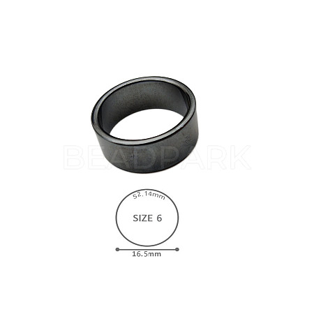Synthetic Hematite Plain Band Rings BK4832-1-1