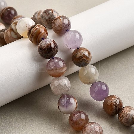 Natural Amethyst Lace Agate Beads Strands G-H312-C01-12mm-1