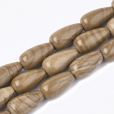 Natural Picture Jasper Beads Strands G-T118-49-1