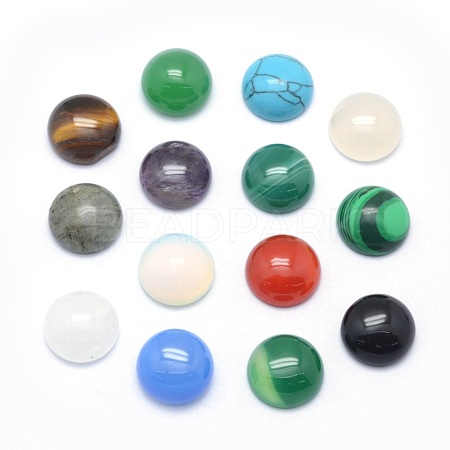 Natural & Synthetic Mixed Gemstone Cabochons G-P393-R-14mm-1