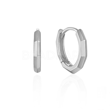 Anti-Tarnish Rhodium Plated 925 Sterling Silver Huggie Hoop Earrings for Women PZ7617-2-1