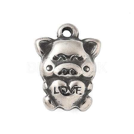 304 Stainless Steel Tibetan Style Pendants STAS-S185-10AS-C-1