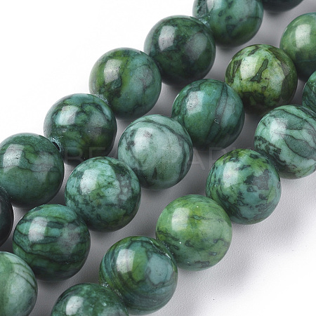 Natural Map Stone Picasso Jasper Beads Strands G-F668-29-10mm-1