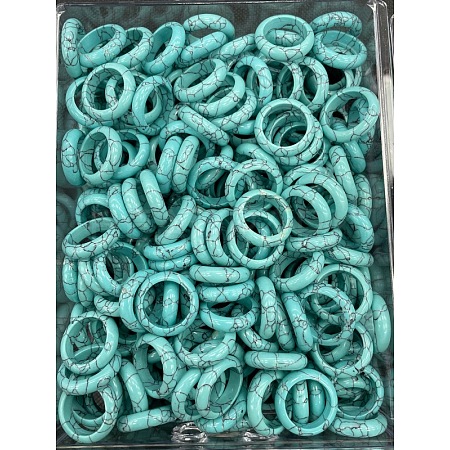 Synthetic Turquoise Finger Rings WG8089A-15-1