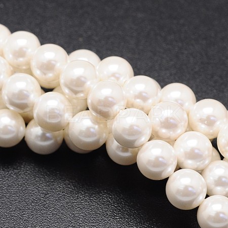 Shell Pearl Beads Strands X-BSHE-E008-4mm-12-1