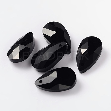Faceted Teardrop Glass Pendants GLAA-O008-A07-1