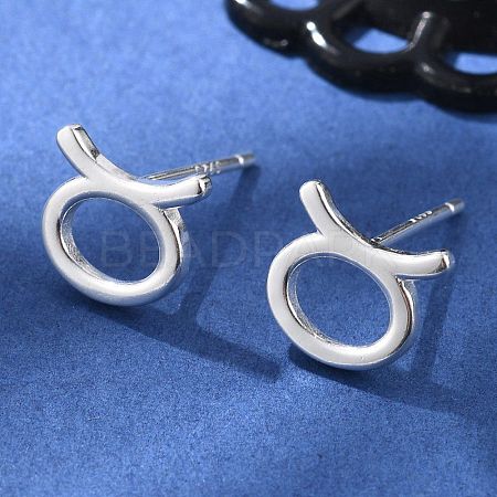 925 Sterling Silver Stud Earrings EJEW-K303-01S-02-1
