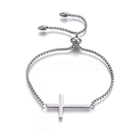 Tarnish Resistant Adjustable 304 Stainless Steel Slider Bracelets LS-BJEW-O170-08P-1